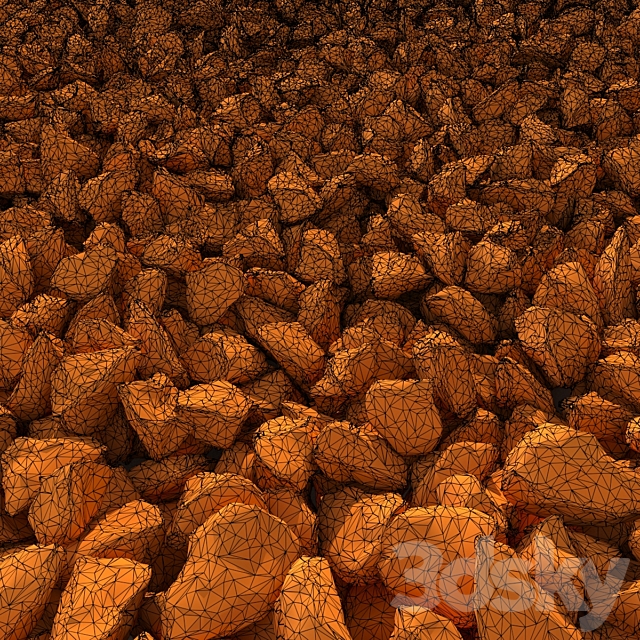 Stone gravel road _ Road from gravel 3DS Max Model - thumbnail 3