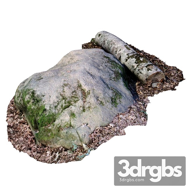 Stone With A Log 3dsmax Download - thumbnail 1