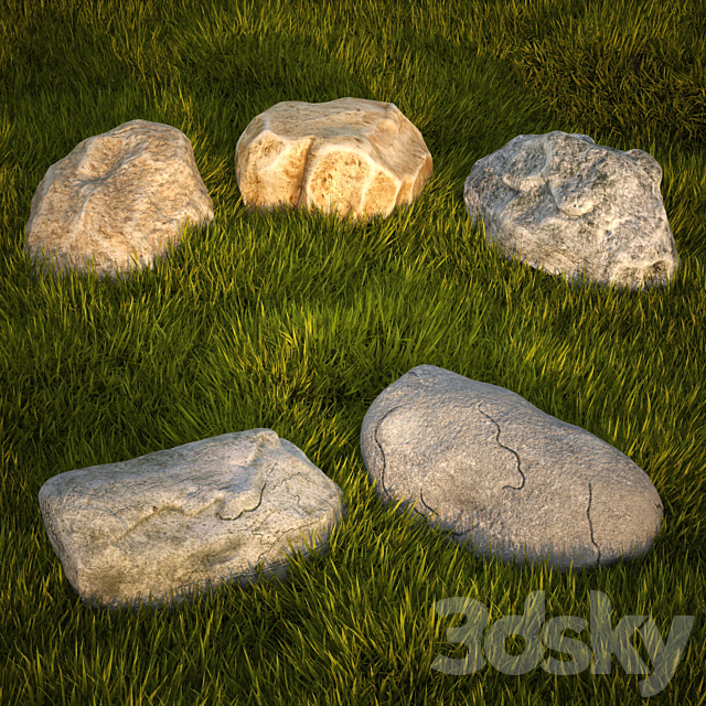 Stones & grass 3DSMax File - thumbnail 2