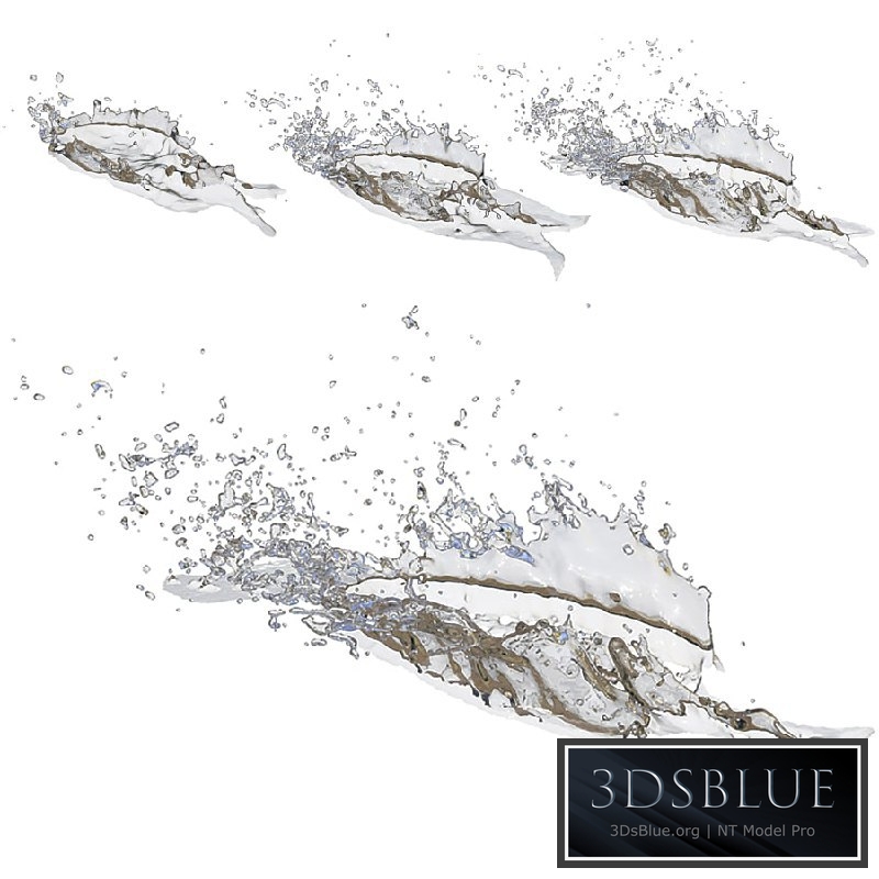 tire water splash set 3DS Max - thumbnail 3