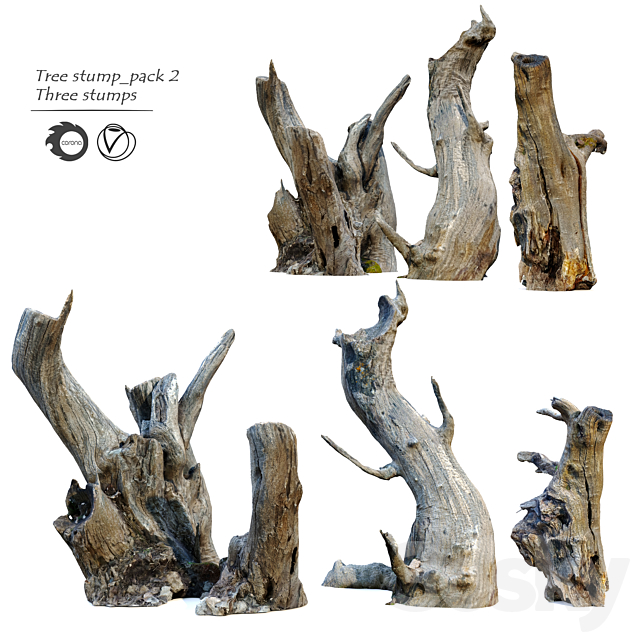 Tree stump _pack_2 3ds Max - thumbnail 1