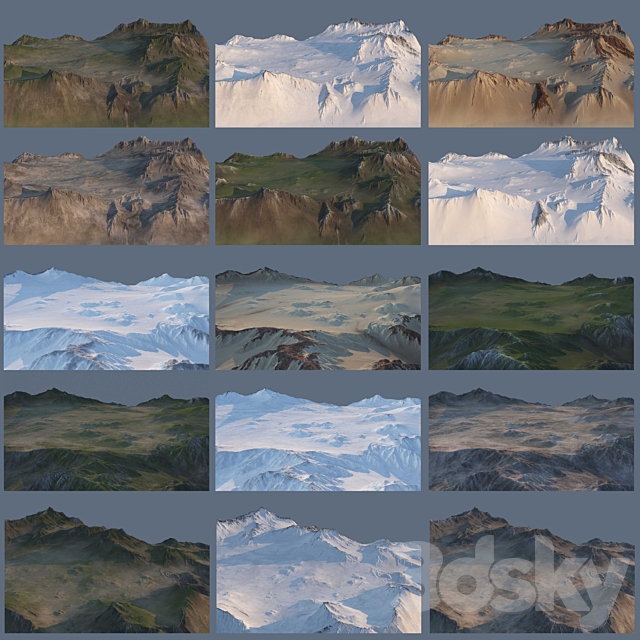 Valley and mountains 3DSMax File - thumbnail 2