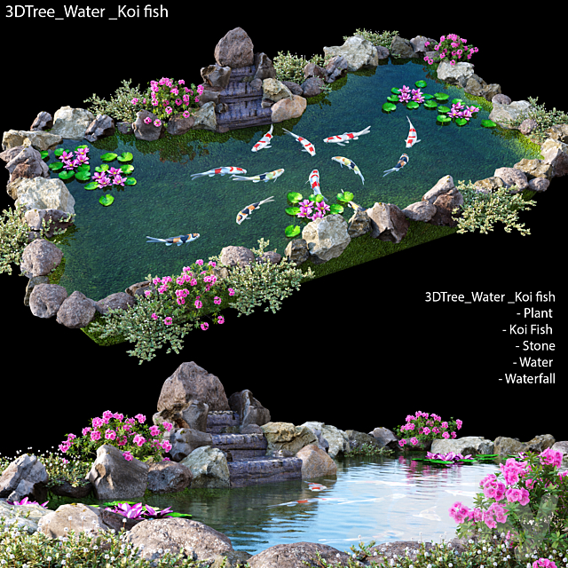 Water – Koi fish 02 3ds Max - thumbnail 1