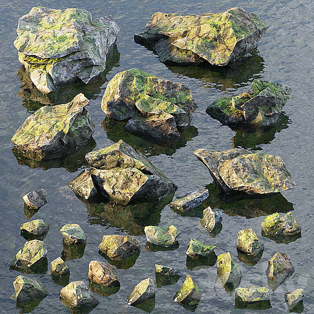 Water stones 3ds Max - thumbnail 1