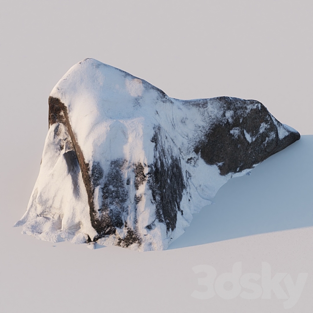 Winter rock 3DS Max Model - thumbnail 2