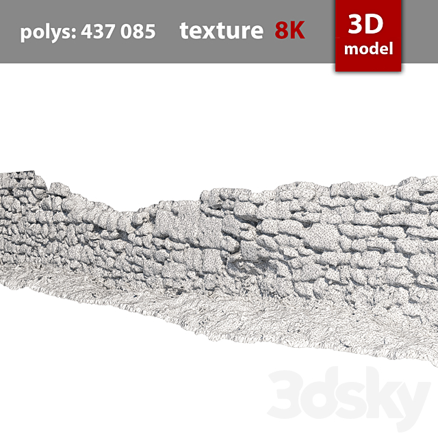 290 Stone Wall 3ds Max - thumbnail 2