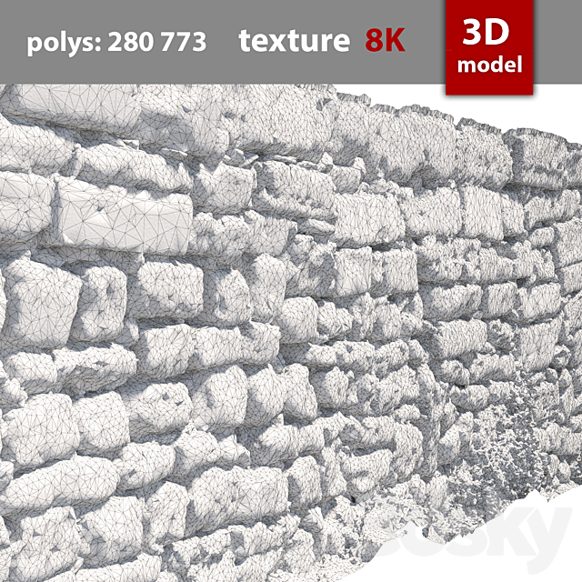 292 Stone Wall 3ds Max - thumbnail 3