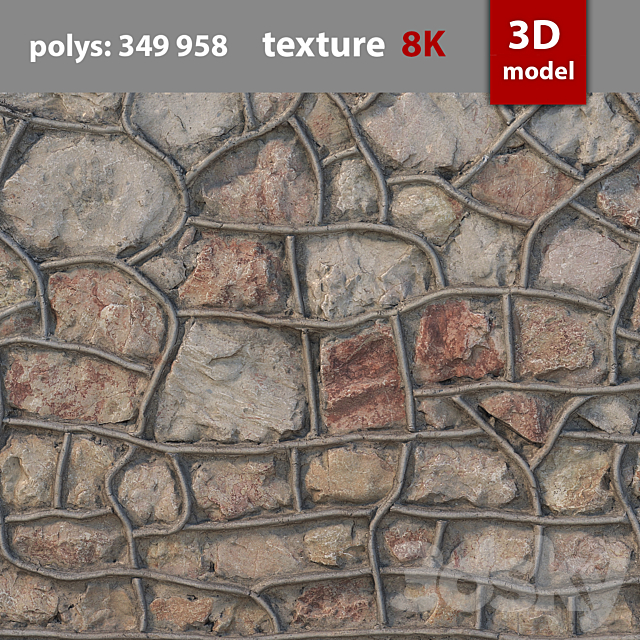 307 Stone Wall 3ds Max - thumbnail 3