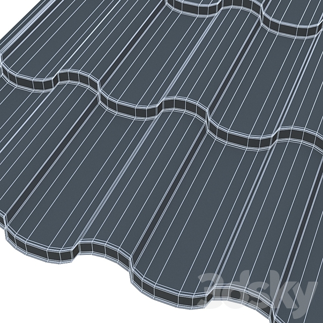 ADAMANTE Ruukki metal tile 3ds Max - thumbnail 3