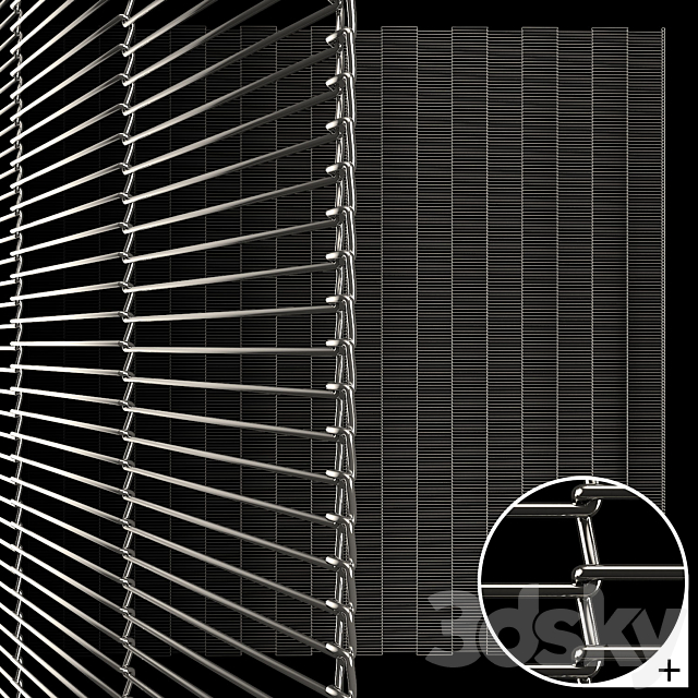 Architectural metal mesh 57x5mm 3DSMax File - thumbnail 1