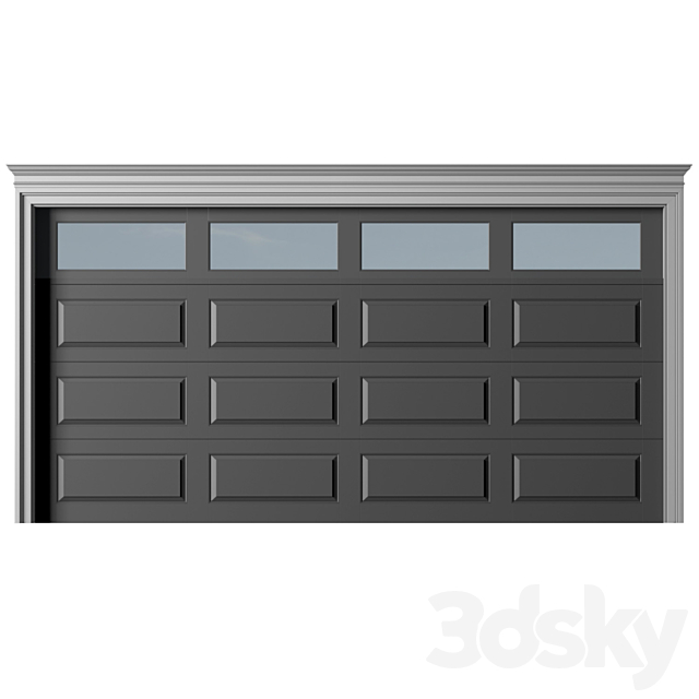 Automatic Garage Doors in classic style.Garage Doors.Traditional Automatic Wood Garage Doors.Entrance modern Gates 3DS Max Model - thumbnail 2