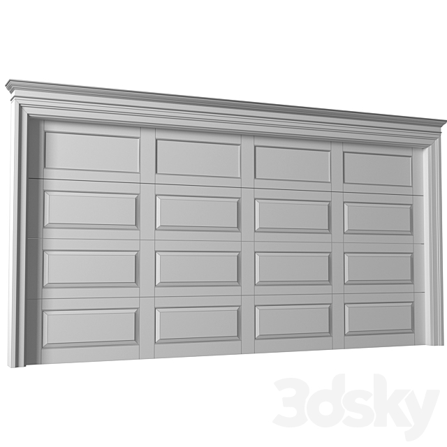 Automatic Garage Doors in classic style.Garage Doors.Traditional Automatic Wood Garage Doors.Entrance modern Gates 3DS Max Model - thumbnail 4