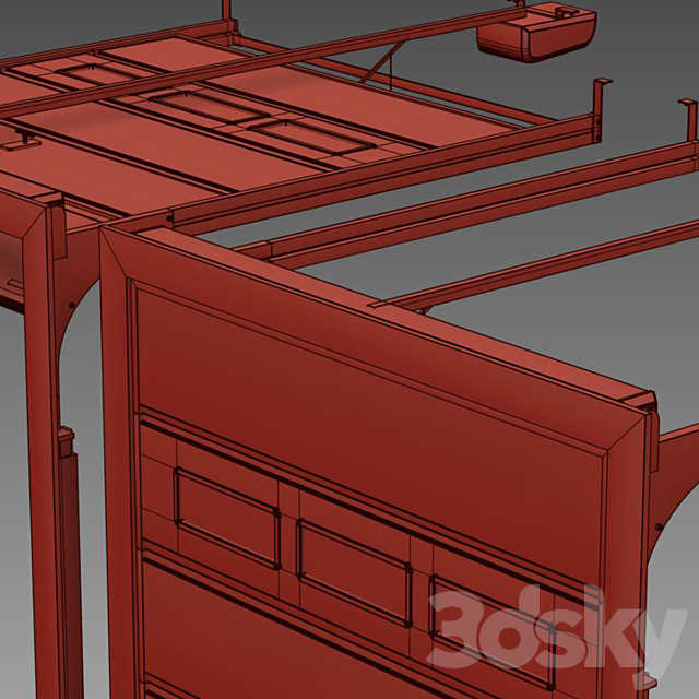 Automatic sectional garage doors 3DS Max Model - thumbnail 3