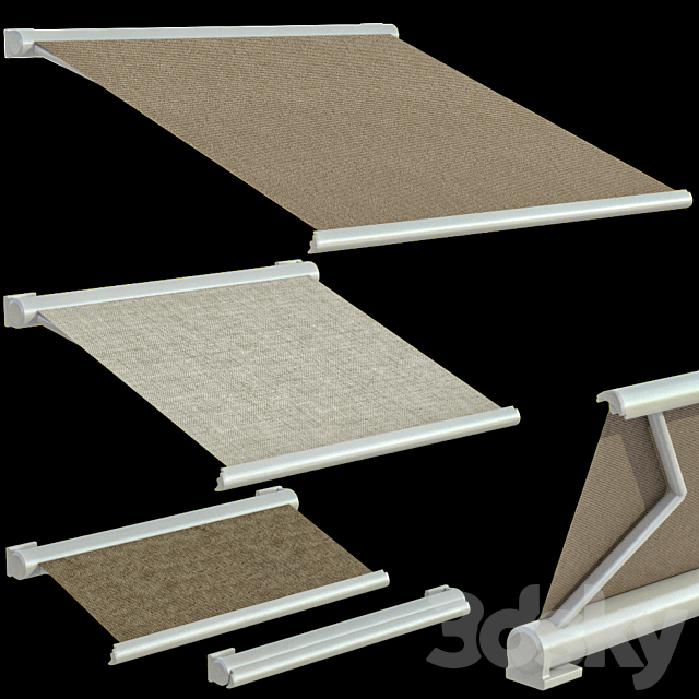 Awning awning for sun protection _ Sliding outdoor awning sun canopy 3ds Max - thumbnail 1