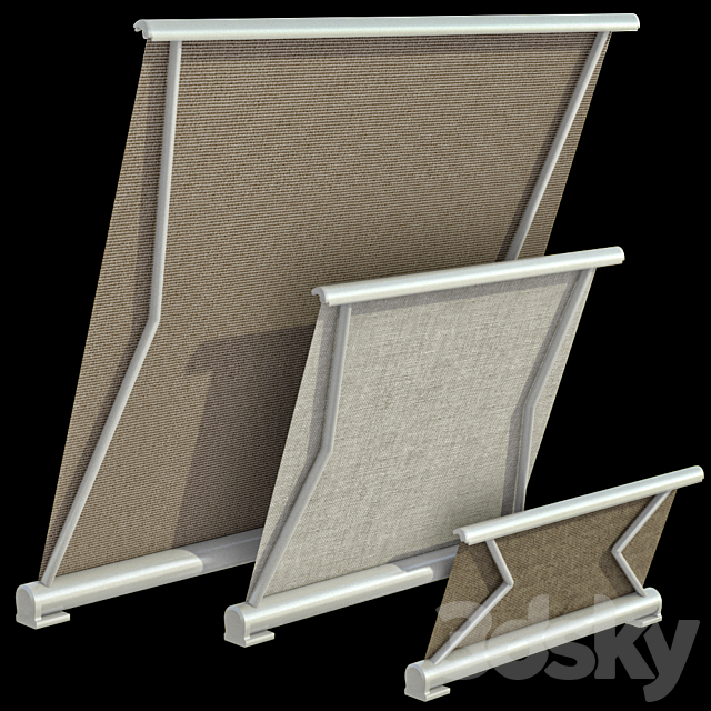 Awning awning for sun protection _ Sliding outdoor awning sun canopy 3ds Max - thumbnail 3