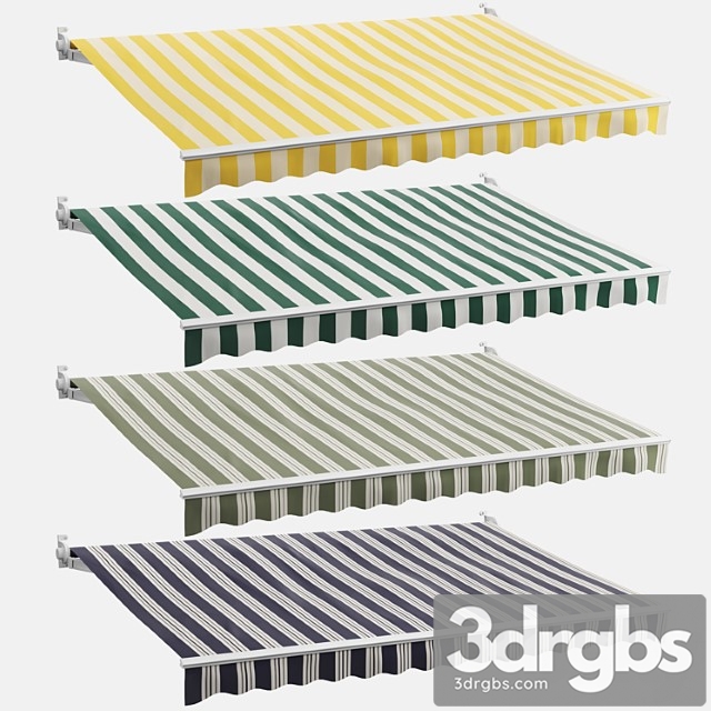 Awning Set 3 Striped 3dsmax Download - thumbnail 1