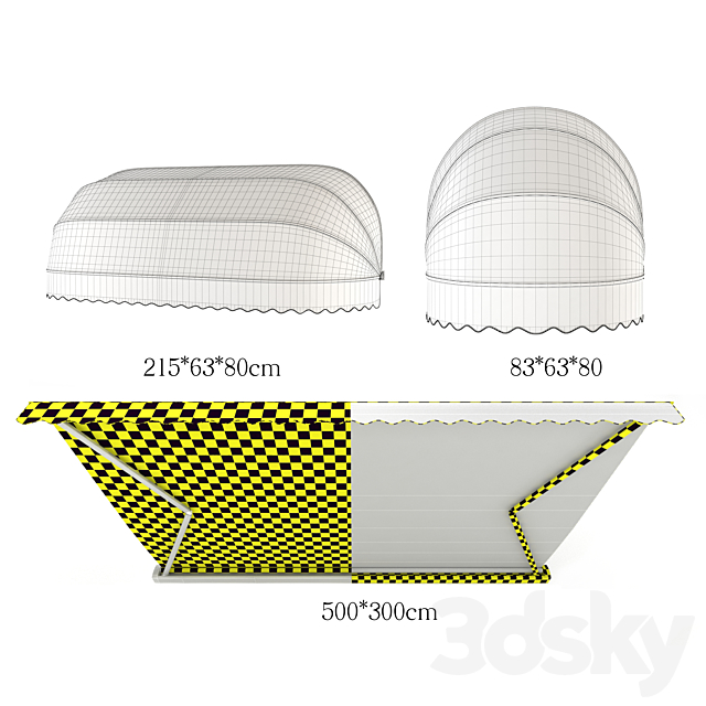 Awning set kitbash vol.03 3DS Max Model - thumbnail 4