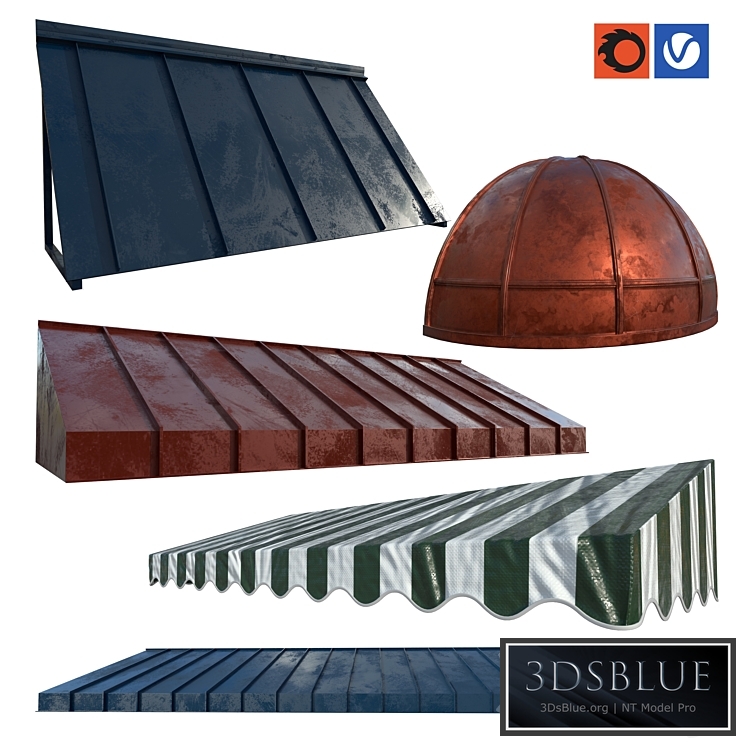 Awning set kitbash vol.10 3DS Max - thumbnail 3