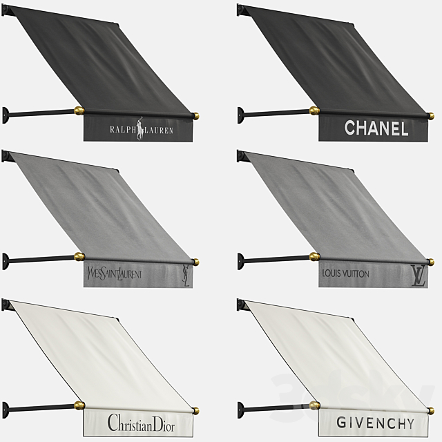 Awnings set (boutiques) 3DSMax File - thumbnail 1