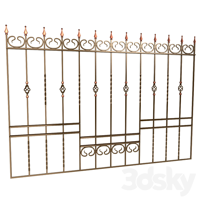 Balcony fencing and window grilles 3DS Max Model - thumbnail 2