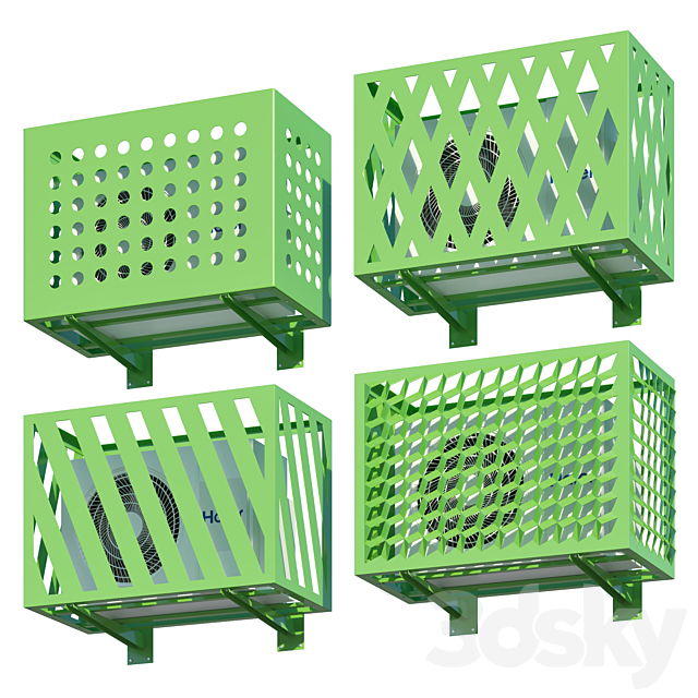 Baskets for air conditioning on the facade 3ds Max - thumbnail 2