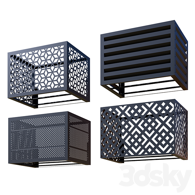 Baskets for air conditioning on the facade 3DS Max Model - thumbnail 3