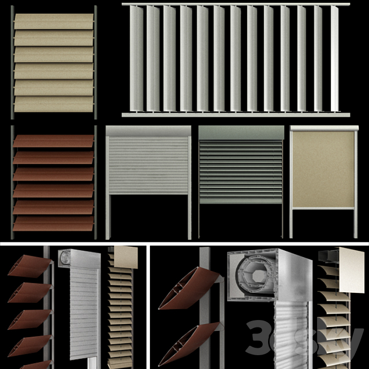 Blinds and shutters for windows and doors 3DS Max - thumbnail 1