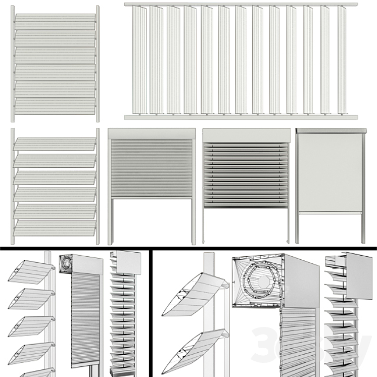 Blinds and shutters for windows and doors 3DS Max - thumbnail 2