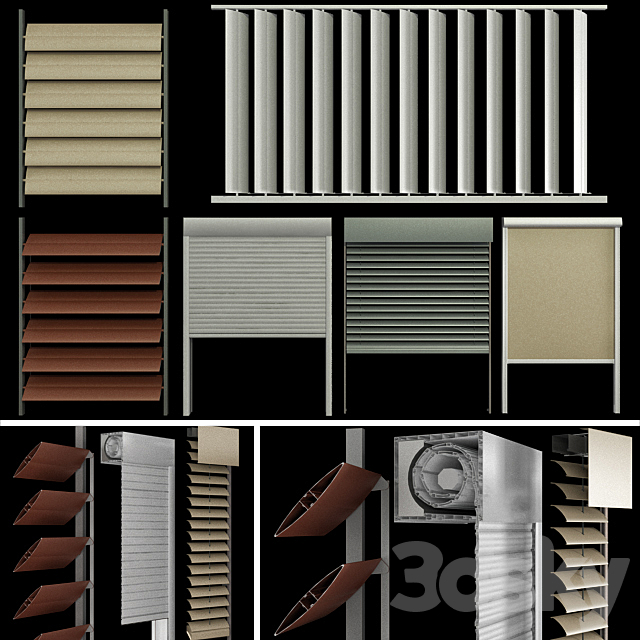 Blinds and shutters for windows and doors 3DSMax File - thumbnail 1