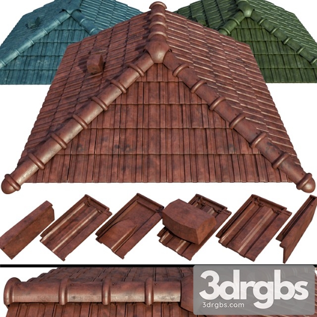 Ceramic Tiles and Roofing Elements 3dsmax Download - thumbnail 1