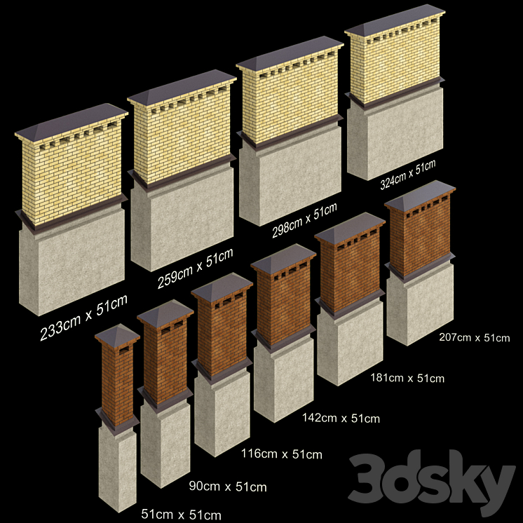 Chimney chimney ventilation duct \/ chimney smokestack ventilation 3DS Max - thumbnail 2