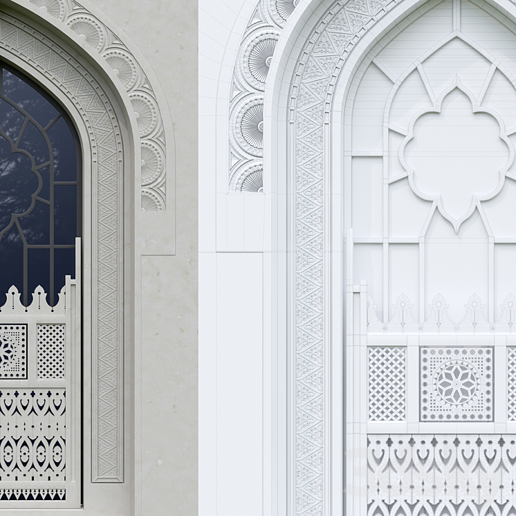 Classic Arabic Window 3DS Max - thumbnail 2