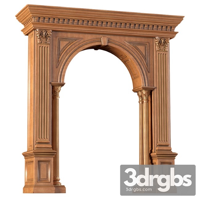 Classic arched doorway made of wood. arch in classic style 3dsmax Download - thumbnail 1