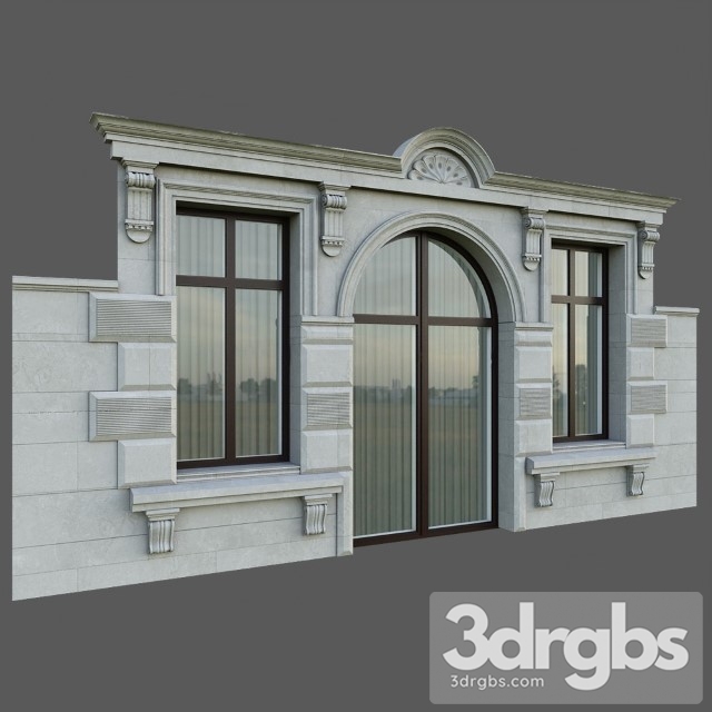 Classic Arched Window 2 3dsmax Download - thumbnail 1