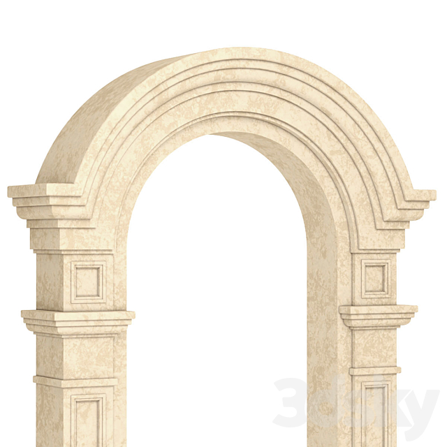 Classic arched window frames 4 sizes 3ds Max - thumbnail 3