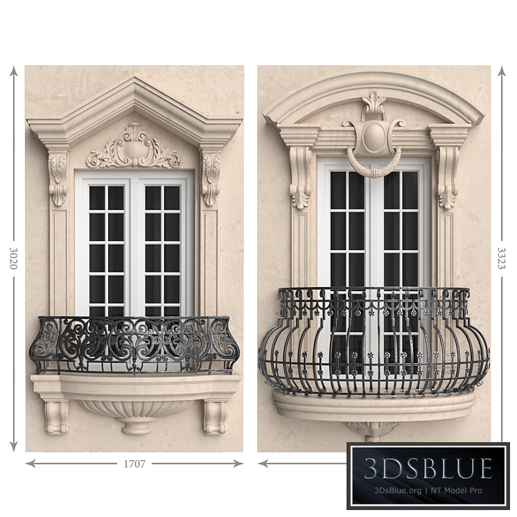 Classic balconies 2 3DS Max - thumbnail 3