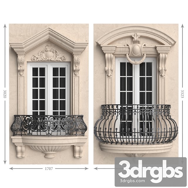 Classic balconies 2 3dsmax Download - thumbnail 1