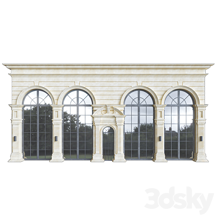 Classic Facade Element 3DS Max - thumbnail 1