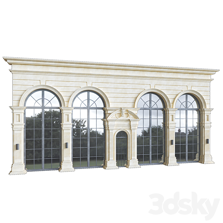 Classic Facade Element 3DS Max - thumbnail 2