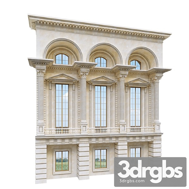 Classic Facade Element 3dsmax Download - thumbnail 1