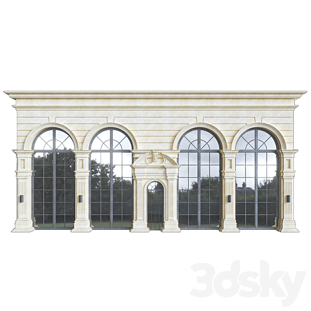 Classic Facade Element 3DSMax File - thumbnail 1