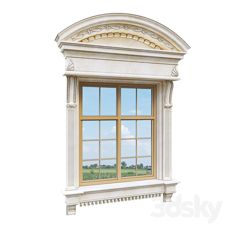 Classic facade window 3DS Max - thumbnail 2