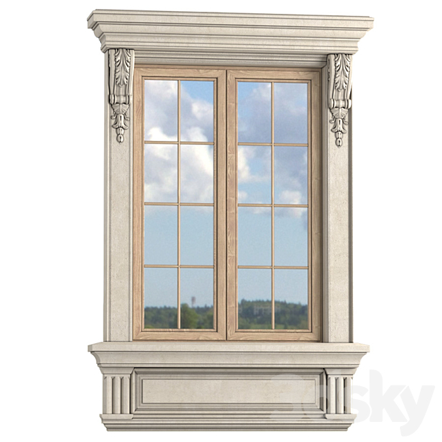 Classic frame window trim 3ds Max - thumbnail 1