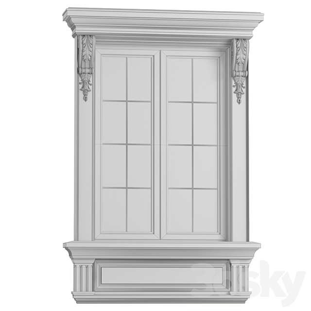 Classic frame window trim 3ds Max - thumbnail 3