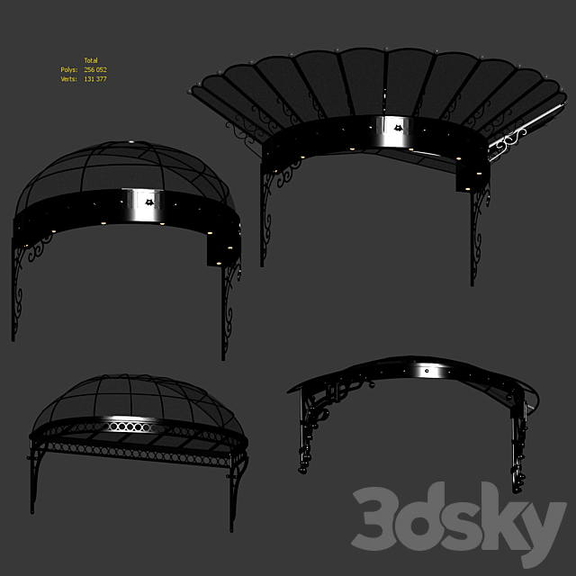 Classic visor. 4 models 3DS Max Model - thumbnail 3