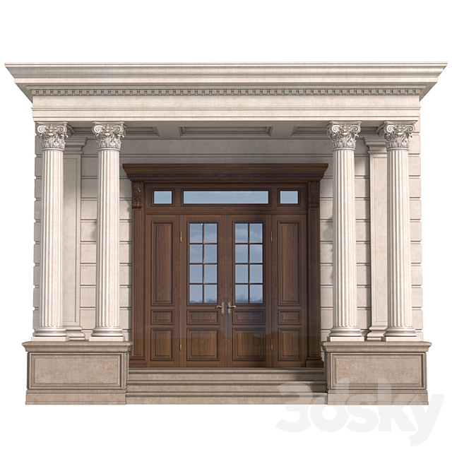 Column Porch Entrance to the house Classic Porch 3DS Max Model - thumbnail 2