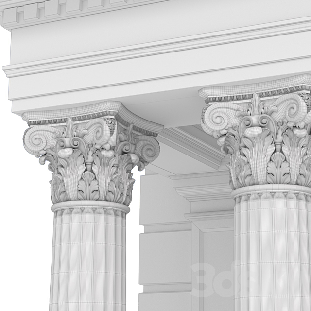 Column Porch Entrance to the house Classic Porch 3DS Max Model - thumbnail 7