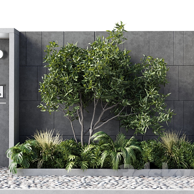 Door outdoor entrance and fence and graden 05 3DS Max Model - thumbnail 4