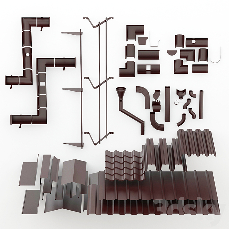 elements of a roof 3DS Max - thumbnail 1