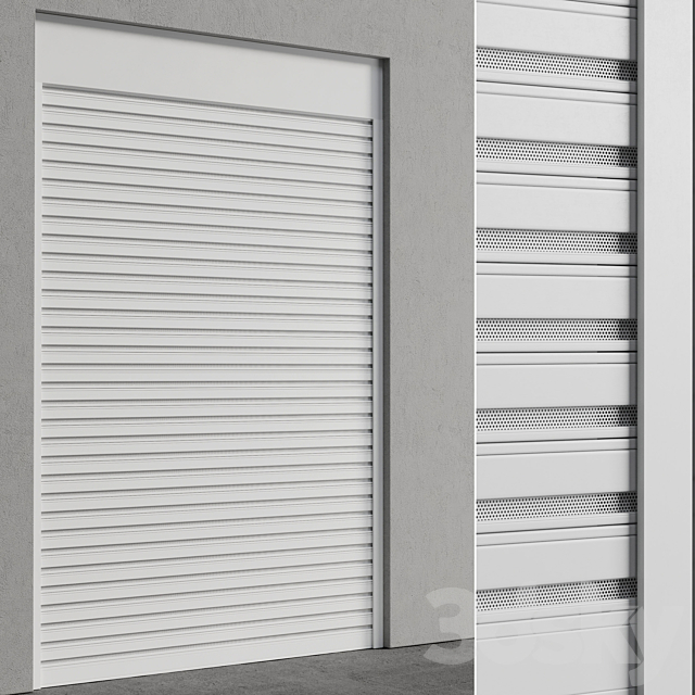 External electric Roller garage shutter – outdoor metal blinds 02 3ds Max - thumbnail 1